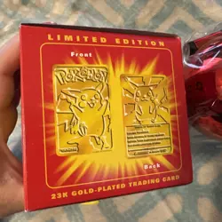 1999 Burger King Pokemon 23K Gold-Plated PIKACHU Trading Card LTD ED New Sealed - Image 5