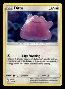 Ditto 17/18 Holo Star Rare Detective Pikachu Pokemon Card - Image 1