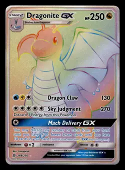 Dragonite GX 248/236 Hyper Rainbow Rare Unified Minds Pokemon Card - Image 1