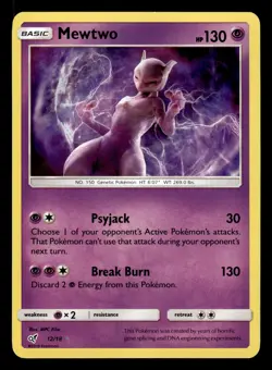 Mewtwo 12/18 Holo Star Rare Detective Pikachu Pokemon Card - Image 1
