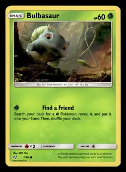Bulbasaur 1/18 Holo Detective Pikachu Pokemon Card - 1 - Image 1