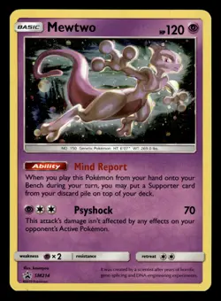Mewtwo SM214 Holo Rare Black Star Promo Pokemon Card - Image 1