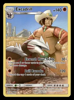 Excadrill 246/236 Holo Secret Rare Cosmic Eclipse Pokemon Card - Image 1