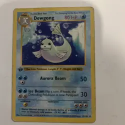 Pokemon TCG Dewgong Shadowless Base Set Card 25/102 1st Edition Uncommon - Image 1