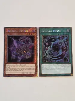 Shaddoll Dragon + Shaddoll Fusion RA04 Platinum Secret Rare Yugioh Set x2 PSR - Image 1