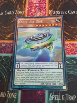 Yugioh Qliphort Disk MP15-EN145 Secret Rare 1st Edition Near Mint - Image 1