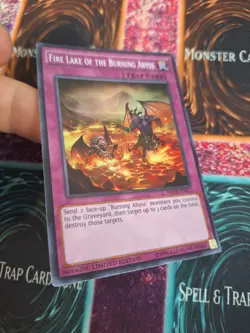 Yugioh Fire Lake of the Burning Abyss NECH-EN086 Super Rare Limited Near Mint - Image 2