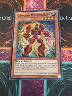 Yugioh Chronomaly Aztec Mask Golem NUMH-EN001 Super Rare 1st Edition Near Mint - Image 1