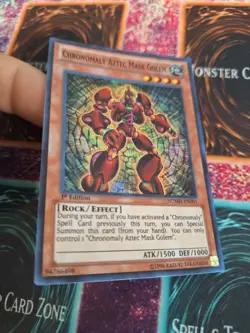 Yugioh Chronomaly Aztec Mask Golem NUMH-EN001 Super Rare 1st Edition Near Mint - Image 2