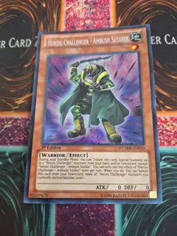 Yugioh Heroic Challenger - Ambush Soldier NUMH-EN010 Secret Rare 1st Edition NM - Image 1