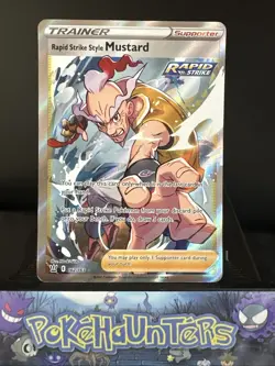 Pokemon Card Rapid Strike Style Mustard 162/163 Battle Styles Ultra Rare NM - Image 1