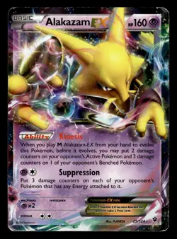 Alakazam EX 25/124 Ultra Rare Fates Collide Pokemon Card - Image 1