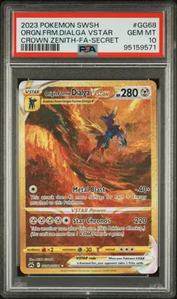 2023 POKEMON SWSH #GG68 FULL ART/ORIGIN FORME DIALGA VSTAR PSA 10 - Image 1