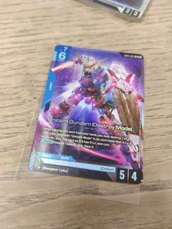 GUNDAM CARD GAME UNICORN GUNDAM (DESTROY MODE) GD01-002 LR HOLO FOIL ENG NEWTYPE - Image 1