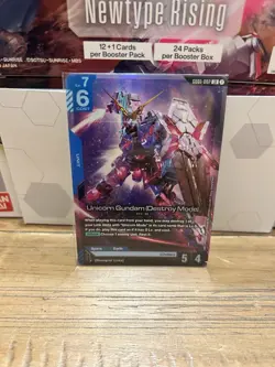 GUNDAM CARD GAME UNICORN GUNDAM (DESTROY MODE) GD01-002 LR HOLO FOIL ENG NEWTYPE - Image 1