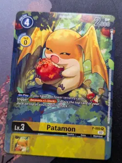 Patamon P-005 P Digimon Card Game Illustration Competition Promo - NON FOIL NM - Image 1