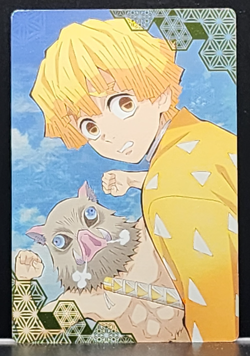 Zenitsu Inosuke Demon Slayer Card CCG Japanese BANDAI #2531546 #027 0725 - Image 1