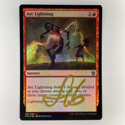 SIGNED FOIL ARC LIGHTNING SEB MCKINNON KHANS OF TARKIR LP MTG - Image 1