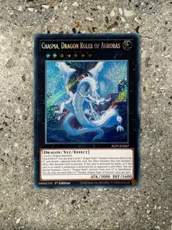 Yugioh TCG Chasma, Dragon Ruler of Auroras ALIN-EN047 Secret Rare 1st Edition NM - Image 1