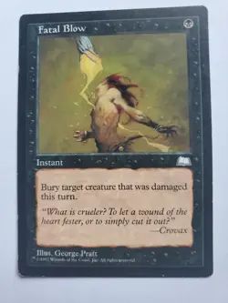 MTG Magic The Gathering Card Fatal Blow Instant Black Weatherlight 1997 - Image 1