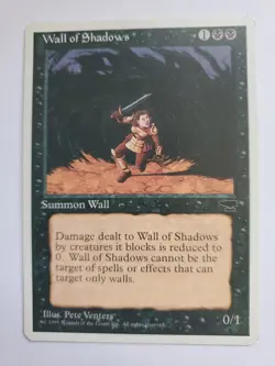 MTG Magic The Gathering Card Wall of Shadows Summon Wall Black Chronicles - Image 1