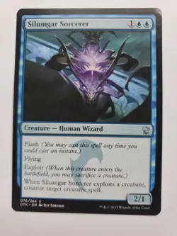 MTG Magic The Gathering Card Silumgar Sorcerer Creature Human Wizard Blue Dragon - Image 1