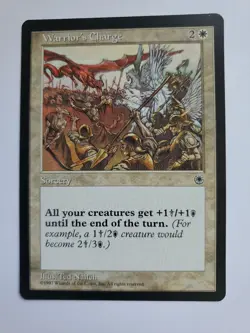 MTG Magic The Gathering Card Warrior's Charge Sorcery White Portal 1997 - Image 1