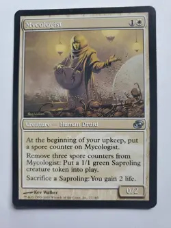 MTG Magic The Gathering Card Mycologist KEV Walker Creature Human Druid White - Image 1