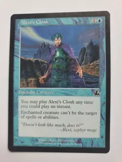 MTG Magic The Gathering Card Alexi's Cloak Enchant Creature Blue Prophecy - Image 1