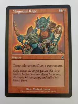 MTG Magic The Gathering Card Misguided Rage Sorcery Red Scourge - Image 1