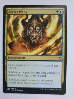 MTG Magic The Gathering Card Secret Plans Enchantment Green Blue Khans Of Tarkir - Image 1