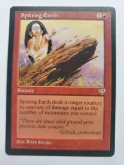MTG Magic The Gathering Card Spitting Earth Sorcery Red Mirage 1995 - Image 1