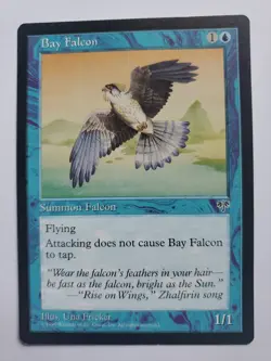 MTG Magic The Gathering Card Bay Falcon Summon Falcon Blue Mirage 1996 - Image 1