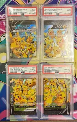 PSA 10&9 SEQ 4Set Pikachu V-Union Japanese 025-028/028 25th Anniversary Pokemon - Image 1