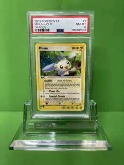 2003 POKEMON EX DRAGON 7 MINUN-HOLO PSA 8 - Image 1