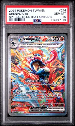 POKEMON PSA 10 2024 SV Twilight Masquerade Greninja ex 214/167 SIR * 7165 - Image 1