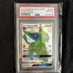2019 POKEMON SUN & MOON HIDDEN FATES #SV60 FULL ART/ESPEON GX PSA 10 - Image 5