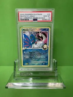 2009 MILOTIC C PLATINUM HOLO CROSSHATCH POKEMON LEAGUE 35 PSA 10 - Image 1