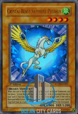 Yugioh Crystal Beast Sapphire Pegasus FOTB-EN007 Ultra Rare 1st Edition - Image 5