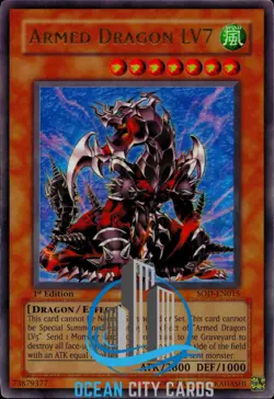 Yugioh Armed Dragon Lv7 SOD-EN015 Ultra Rare 1st Edition - Image 1
