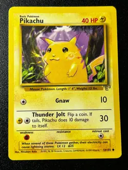 Pikachu E3 Stamped Promo Pokemon Card Base Set 58/102 Yellow Cheeks 1999 - Image 1