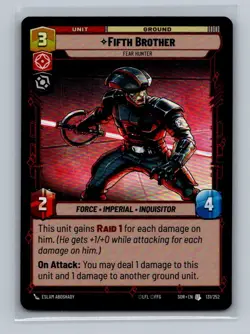 Star Wars Unlimited, Spark of Rebellion Fifth Brother Hyperspace Card - Image 1