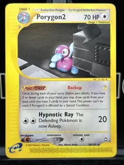 Porygon 2 28/147 Aquapolis Pokemon Porygon2 E Series Rare Card Vintage 2002 - Image 3