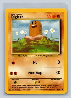 Diglett #047/102 Base Set Common - Pokemon TCG Card D1 - Image 1