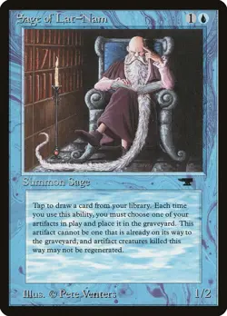 MTG Sage of Lat-Nam LP Antiquities ATQ Magic Gathering card old school - Image 1