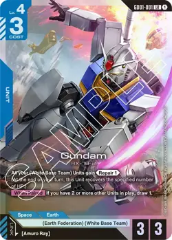 Gundam Card Game GD01-001 LR Gundam - Image 1