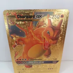 Charizard GX HP250 Gold Metal Pokemon Card Collectible Gift Display - Image 3