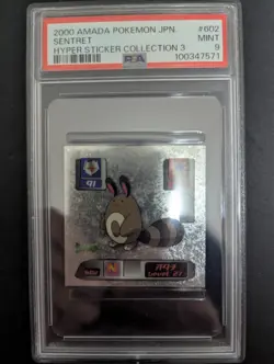 2000 AMADA POKEMON JAPANESE #602 SENTRET HYPER STICKER COLLECTION 3 PSA9 - Image 1
