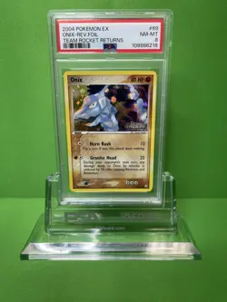 2004 POKEMON EX TEAM ROCKET RETURNS 69 ONIX-REVERSE FOIL PSA 8 - Image 1