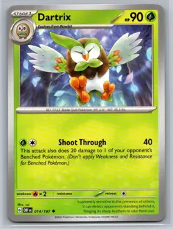 Dartrix #014/197 SV03: Obsidian Flames Uncommon - Pokemon Cards H37 - Image 1